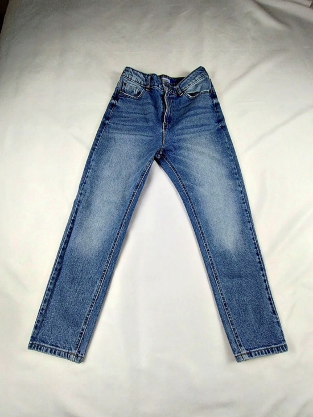 C&A Bio-Wash High Rise Straight Leg Blue Jeans Medium Wash - Size 7